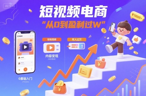 短视频电商：短视频变现从0到盈利过W-创客聚集地