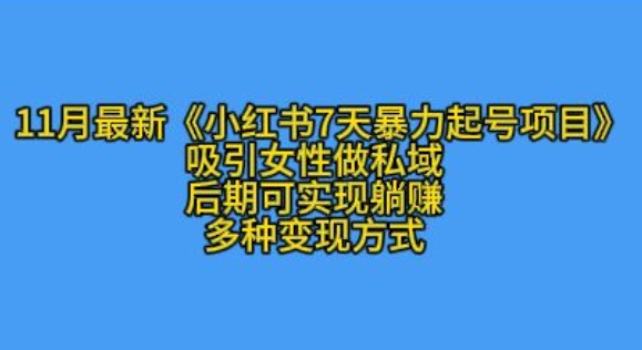 K总部落11月最新小红书7天暴力起号项目，吸引女性做私域【揭秘】-创客聚集地