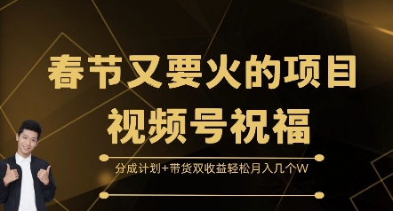 春节又要火的项目视频号祝福，分成计划+带货双收益，轻松月入几个W【揭秘】-创客聚集地