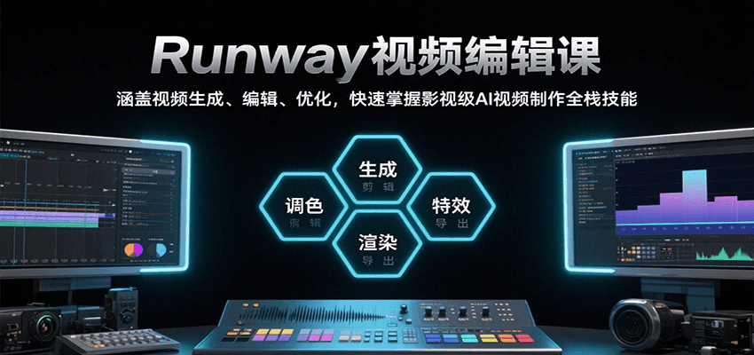 Runway视频编辑课，涵盖视频生成、编辑、优化，快速掌握影视级AI视频制作全栈技能-创客聚集地