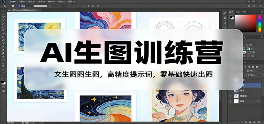 AI生图训练营：文生图图生图，高精度提示词，零基础快速出图-创客聚集地