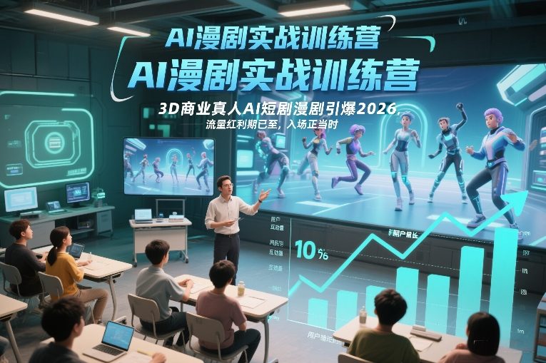 AI漫剧实战训练营,3D商业真人AI短剧漫剧引爆2026,流量红利期已至,入场正当时-创客聚集地