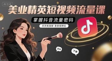 美业精英短视频流量课，掌握抖音流量密码，天天有询单，条条有转化-创客聚集地