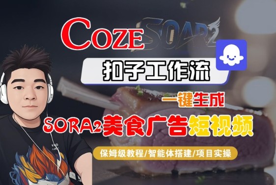 Coze扣子智能体工作流一键生成“SORA2美食广告“短视频，全流程保姆级教学-创客聚集地