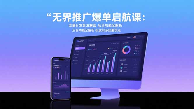 无界推广爆单启航课：流量分发算法解密 后台功能全解析 投放前必知避坑点-创客聚集地