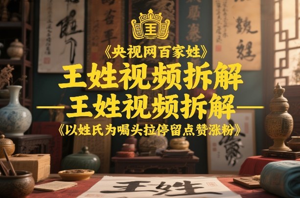 央视网百家姓–王姓视频拆解，以姓氏为噱头拉停留点赞涨粉-创客聚集地