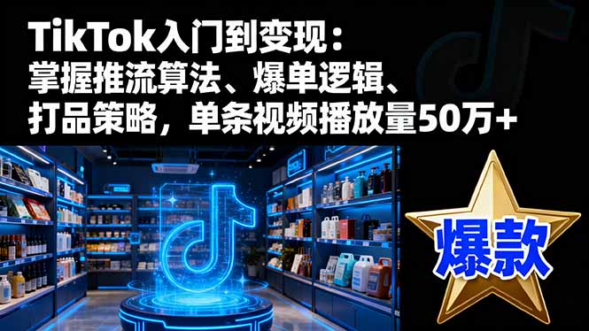 TikTok入门到变现：掌握推流算法、爆单逻辑、打品策略，单条视频播放量50w-创客聚集地