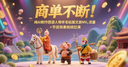 商单不断！纯AI制作西游人物羊毛毡版文旅MV，流量+节目效果统统拉满-创客聚集地
