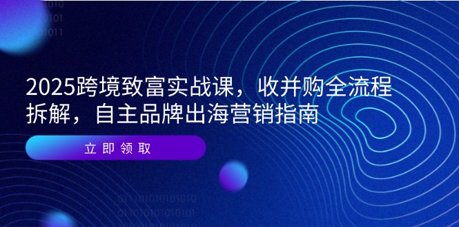 2025跨境致富实战课，收并购全流程拆解，自主品牌出海营销指南-创客聚集地