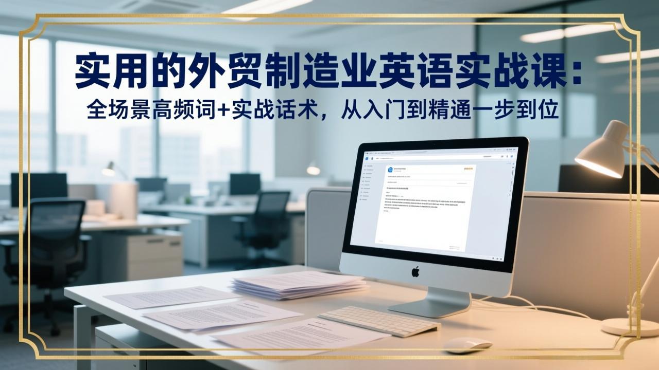 实用的外贸制造业英语实战课：全场景高频词+实战话术，从入门到精通一步到位-创客聚集地