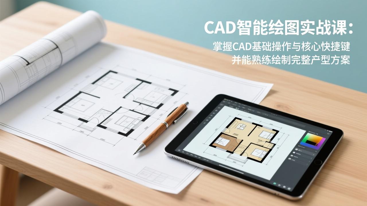 CAD智能绘图实战课：掌握CAD基础操作与核心快捷键，并能熟练绘制完整户型方案-创客聚集地
