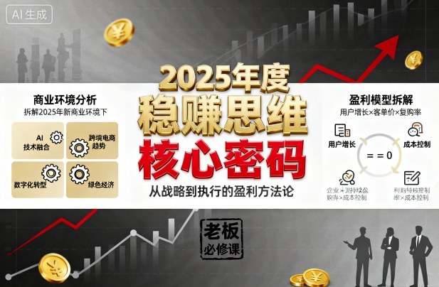 2025年度稳賺思维老板创业营，拆解2025年新商业环境下，企业实现持续盈利的核心密码-创客聚集地