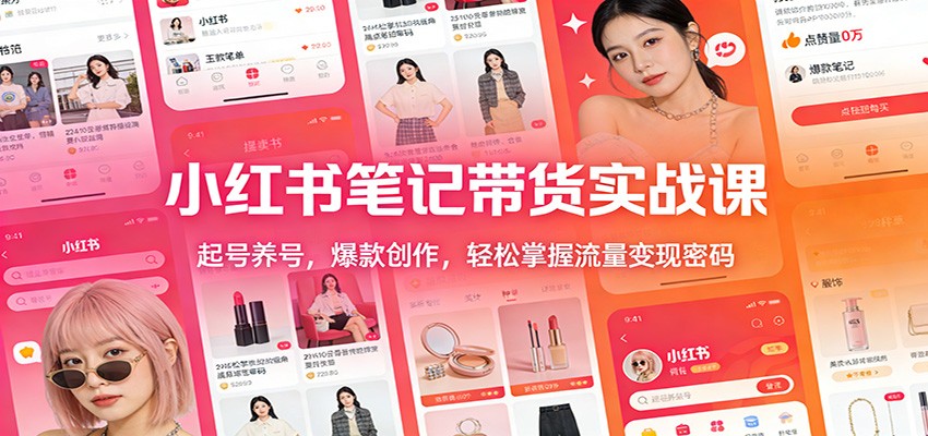 小红书笔记带货实战课：起号养号，爆款创作，轻松掌握流量变现密码-创客聚集地
