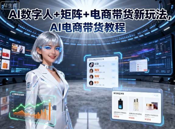 AI数字人+矩阵+电商带货新玩法，AI电商带货教程-创客聚集地