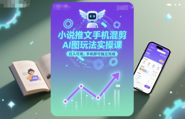 小说推文手机混剪AI图玩法实操课，日入可观，手机即可独立完成-创客聚集地