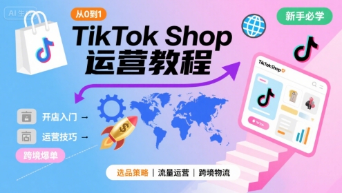 TikTok Shop从0到1运营教程，TikTok跨境电商新手必学课程-创客聚集地