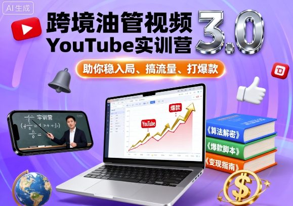 跨境油管视频YouTube实训营3.0，助你稳入局、搞流量、打爆款-创客聚集地