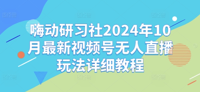 嗨动研习社2024年10月最新视频号无人直播玩法详细教程-创客聚集地