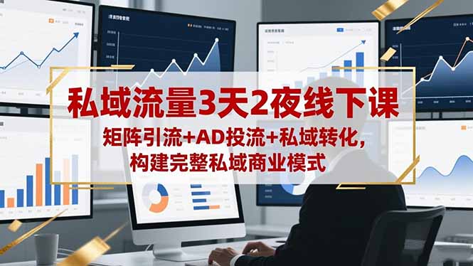 私域流量3天2夜线下课，矩阵引流+AD投流+私域转化，构建完整私域商业模式-创客聚集地
