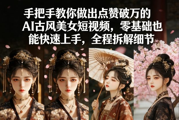 手把手教你做出点赞破万的AI古风美女短视频，零基础也能快速上手，全程拆解细节-创客聚集地