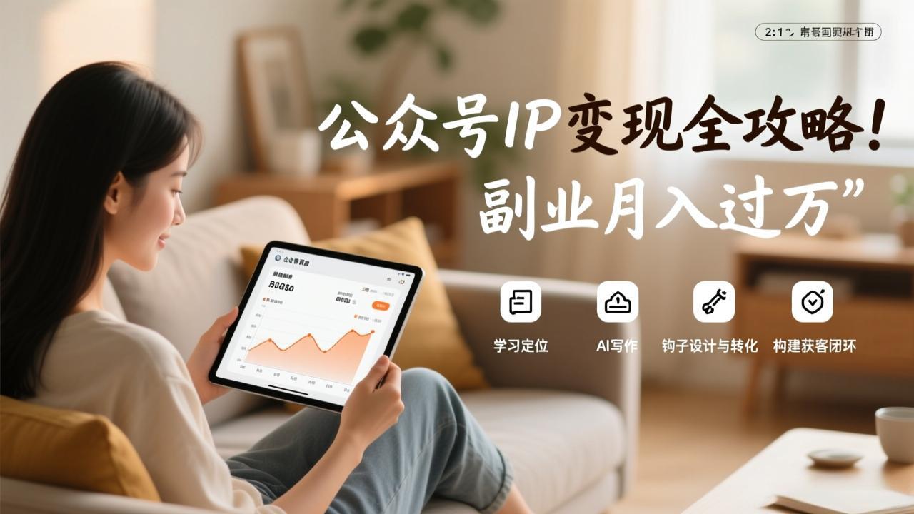 公众号IP变现全攻略，学习定位、AI写作、钩子设计与转化，构建获客闭环，副业月入过万-创客聚集地