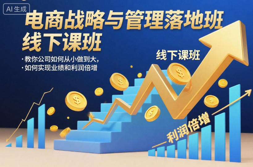 电商战略与管理落地班线下课，教你公司如何从小做到大，如何实现业绩和利润倍增【录音】-创客聚集地