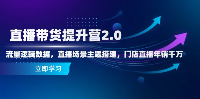 直播带货提升营2.0：流量逻辑数据，直播场景主题搭建，门店直播年销千万-创客聚集地