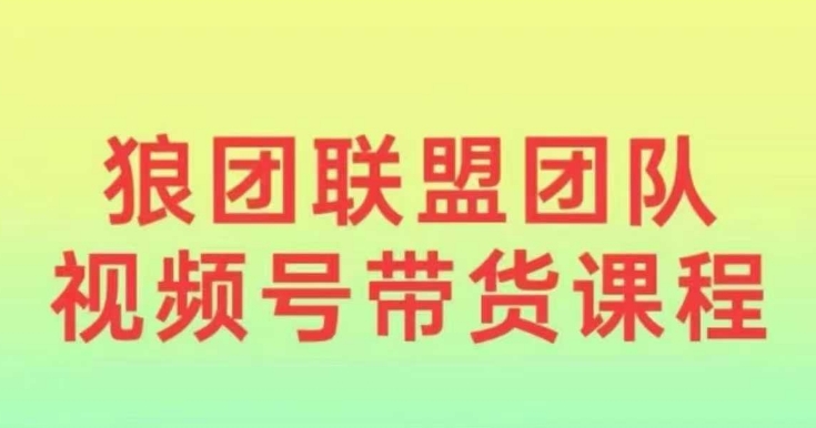 狼团联盟2024视频号带货，0基础小白快速入局视频号-创客聚集地
