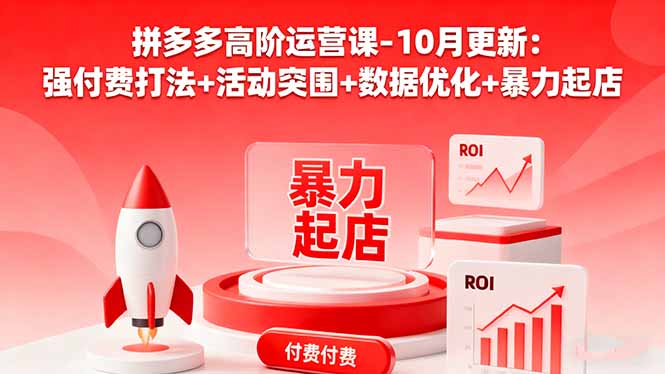 拼多多高阶运营课-10月更新：强付费打法+活动突围+数据优化+暴力起店-创客聚集地