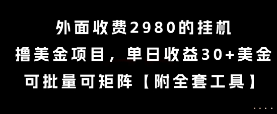 外面收费2980的挂G撸美金项目，单日收益30+美金，可批量可矩阵【揭秘】-创客聚集地