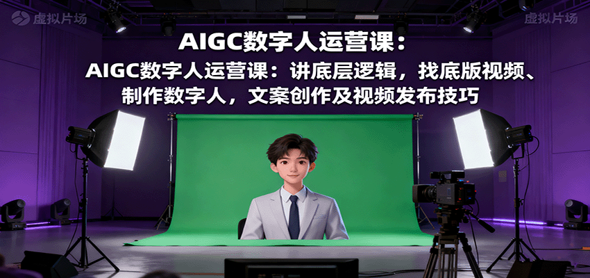 AIGC数字人运营课：讲底层逻辑，找底版视频、制作数字人，文案创作及视频发布技巧-创客聚集地