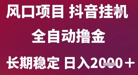 风口项目，六月最新玩法抖音无人挂G，全自动撸金，长期稳定 日入2k+【揭秘】-创客聚集地