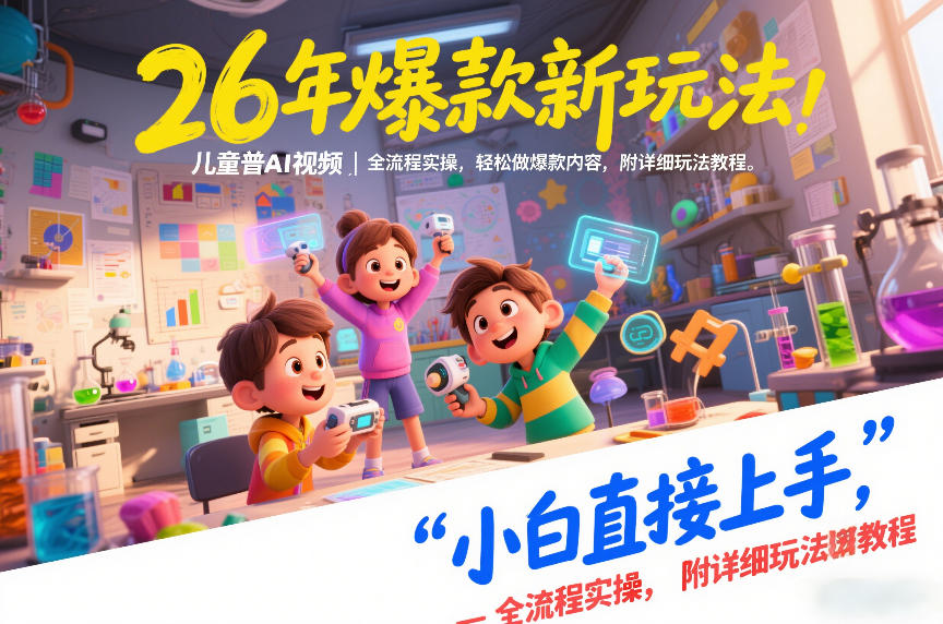 26年爆款新玩法,儿童科普AI视频,全流程实操,轻松做爆款内容,小白直接上手,附详细玩法教程-创客聚集地