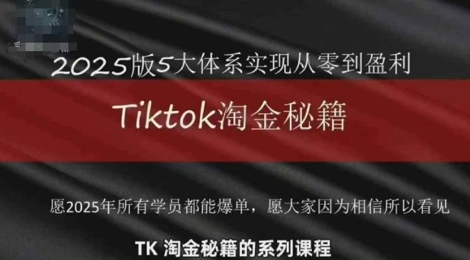 TikTok跨境2025淘金秘籍，​2025TikTok从0到盈利变现-创客聚集地