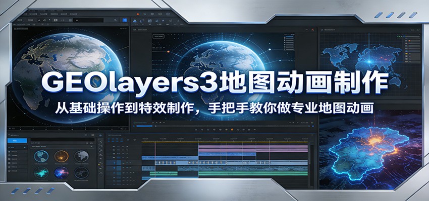 GEOlayers3地图动画制作:从基础操作到特效制作,手把手教你做专业地图动画-创客聚集地