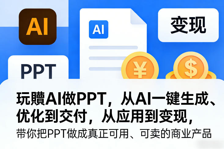玩賺AI做PPT，从AI一键生成、优化到交付，从应用到变现，带你把PPT做成真正可用、可卖的商业产品-创客聚集地