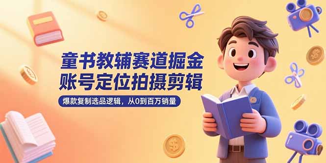 童书教辅赛道掘金，账号定位拍摄剪辑，爆款复制选品逻辑，从0到百万销量-创客聚集地