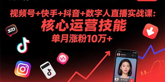 视频号+快手+抖音+数字人直播实战课(9月-创客聚集地