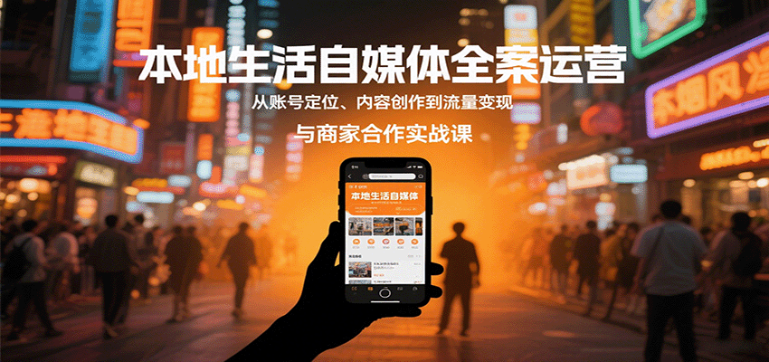 本地生活自媒体全案运营，从账号定位、内容创作到流量变现与商家合作实战课-创客聚集地