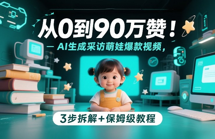 从0到90万赞：AI生成采访萌娃爆款视频，3步拆解+保姆级教程-创客聚集地