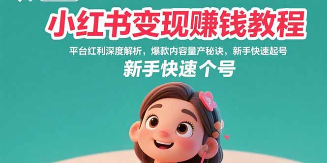 小红书变现赚钱教程：平台红利深度解析，爆款内容量产秘诀，新手快速起号-创客聚集地