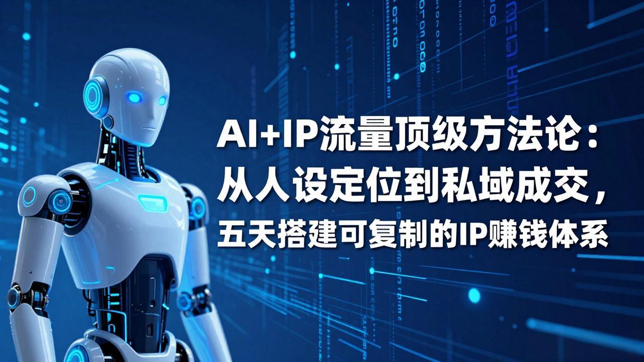 AI+IP顶级方法论：从人设定位到私域成交，五天搭建可复制的IP赚钱体系-创客聚集地