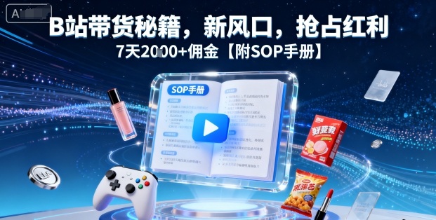 B站带货秘籍，新风口，抢占红利，7天2k+佣金【附SOP手册】-创客聚集地