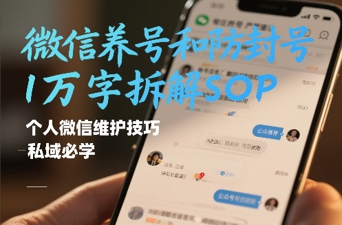 微信养号和防封号1万字拆解SOP，个人微信维护技巧，私域必学【文档】-创客聚集地