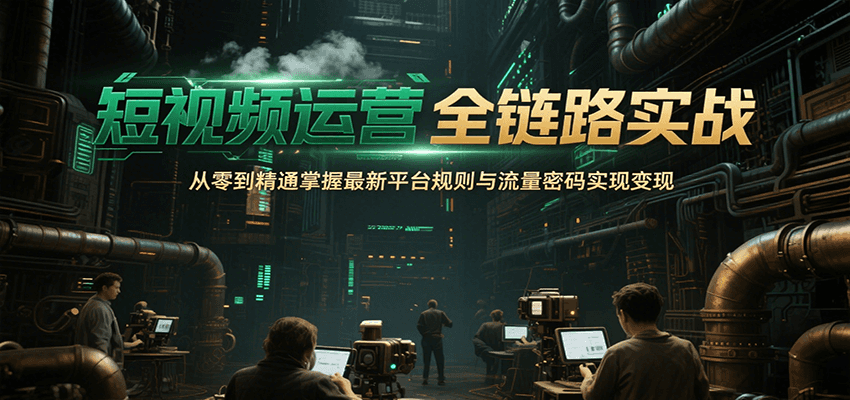 短视频运营全链路实战，从零到精通掌握最新平台规则与流量密码实现变现-创客聚集地