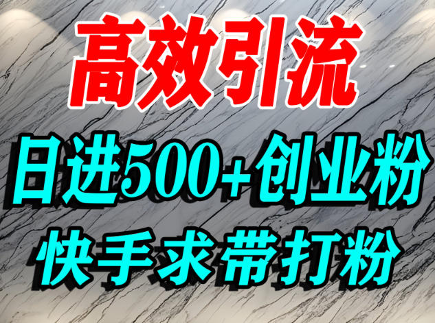 怎么打创业粉？快手求带视角精准引流创业粉，宝妈、学生群体日进500+精准流量-创客聚集地