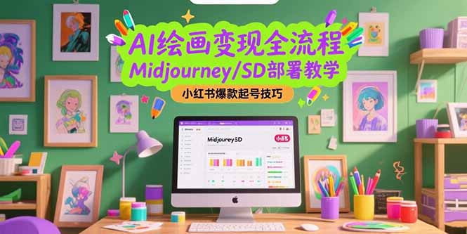 AI绘画变现全流程，Midjourney/SD部署教学，小红书爆款起号技巧-创客聚集地