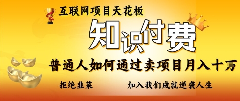 互联网项目天花板，知付付费项目，普通人如何通过卖项目月入十个，拒绝韭菜【揭秘】-创客聚集地