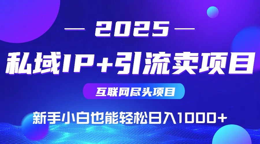 2025网创尽头项目，私域IP+引流，新手小白也能在家日入1000+-创客聚集地