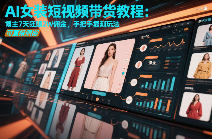 AI女装短视频带货教程：博主7天狂賺2W佣金，手把手复刻玩法，可直接照搬-创客聚集地